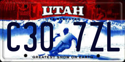 UT license plate C307ZL