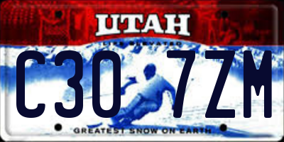 UT license plate C307ZM