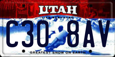 UT license plate C308AV