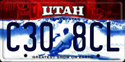 UT license plate C308CL