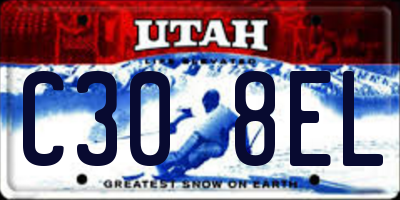 UT license plate C308EL