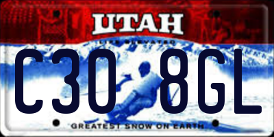 UT license plate C308GL