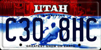 UT license plate C308HC