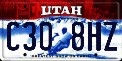 UT license plate C308HZ