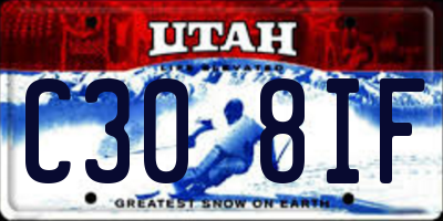 UT license plate C308IF