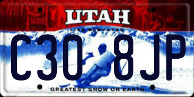 UT license plate C308JP