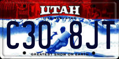 UT license plate C308JT