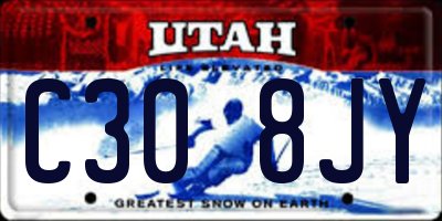 UT license plate C308JY
