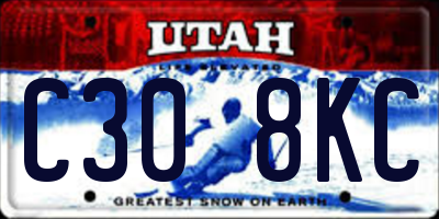 UT license plate C308KC