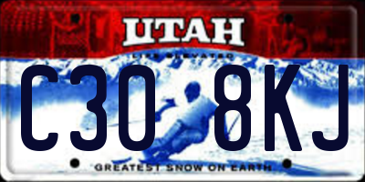 UT license plate C308KJ