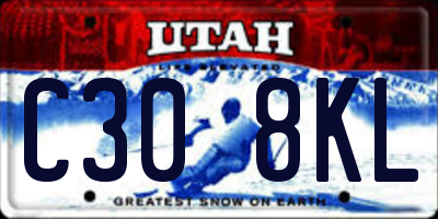 UT license plate C308KL