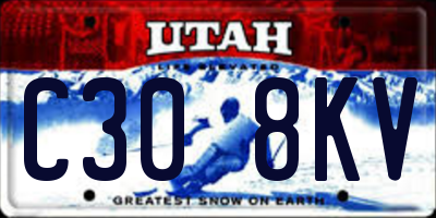 UT license plate C308KV