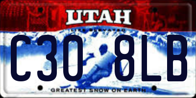 UT license plate C308LB