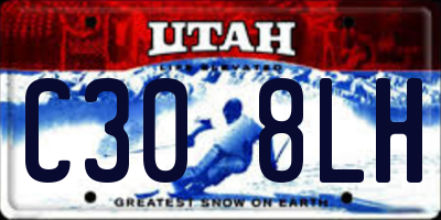 UT license plate C308LH
