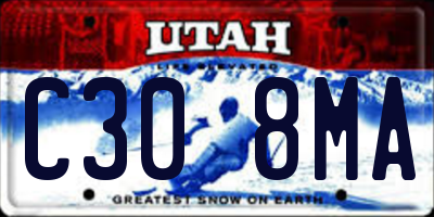 UT license plate C308MA