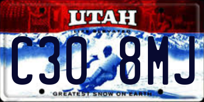UT license plate C308MJ