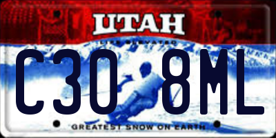 UT license plate C308ML