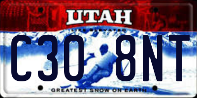 UT license plate C308NT