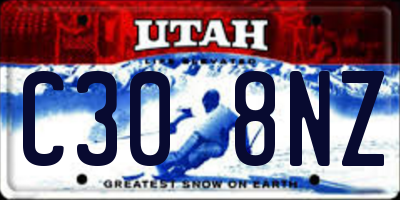 UT license plate C308NZ