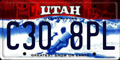 UT license plate C308PL