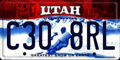 UT license plate C308RL