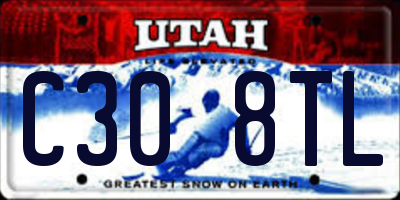 UT license plate C308TL