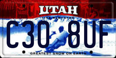 UT license plate C308UF