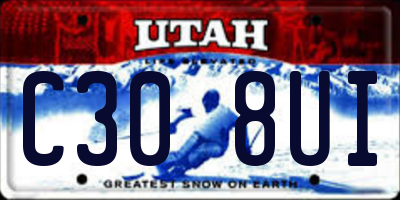 UT license plate C308UI