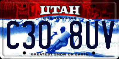 UT license plate C308UV