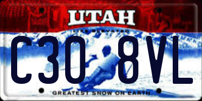 UT license plate C308VL