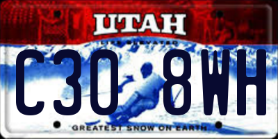 UT license plate C308WH