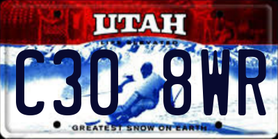 UT license plate C308WR