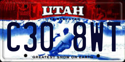 UT license plate C308WT