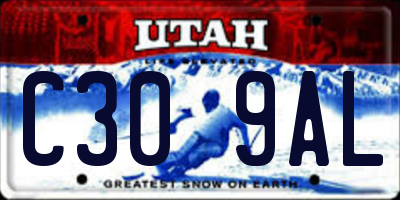 UT license plate C309AL
