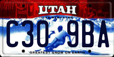 UT license plate C309BA
