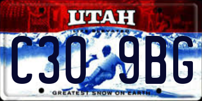 UT license plate C309BG