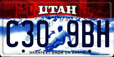 UT license plate C309BH