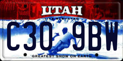 UT license plate C309BW
