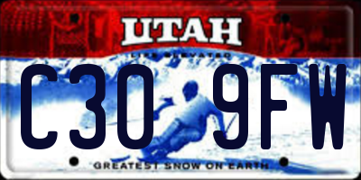 UT license plate C309FW