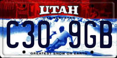 UT license plate C309GB
