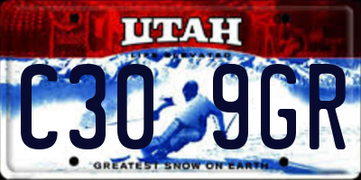 UT license plate C309GR