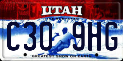 UT license plate C309HG