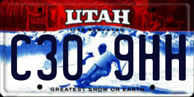 UT license plate C309HH