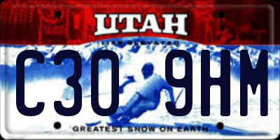 UT license plate C309HM