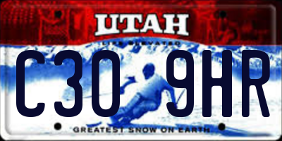UT license plate C309HR