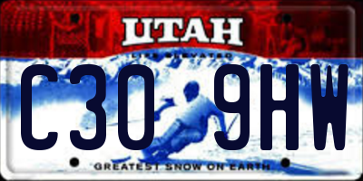 UT license plate C309HW