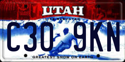 UT license plate C309KN