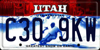 UT license plate C309KW