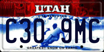 UT license plate C309MC