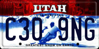 UT license plate C309NG